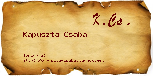 Kapuszta Csaba névjegykártya