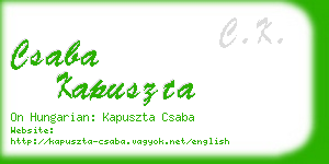 csaba kapuszta business card